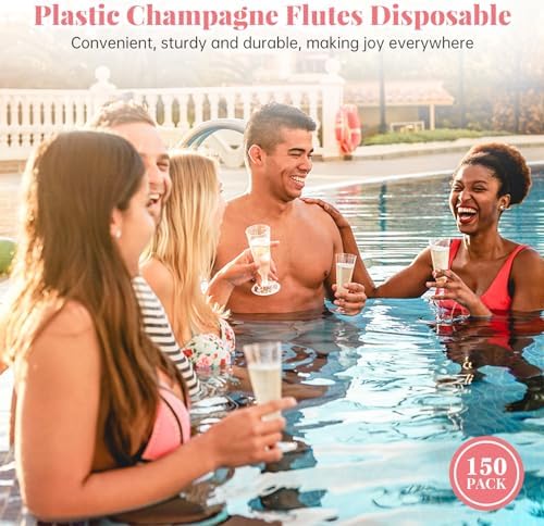 Surehome 40 Pack Plastic Champagne Flutes