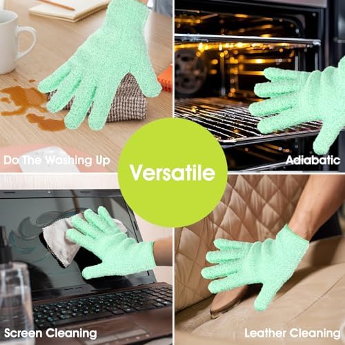 Teaaha 2PCS Microfiber Gloves for Dusting