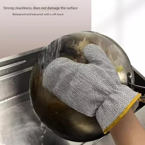 Steel Wire Dishwashing Gloves 4-Pack Durable Waterproof
