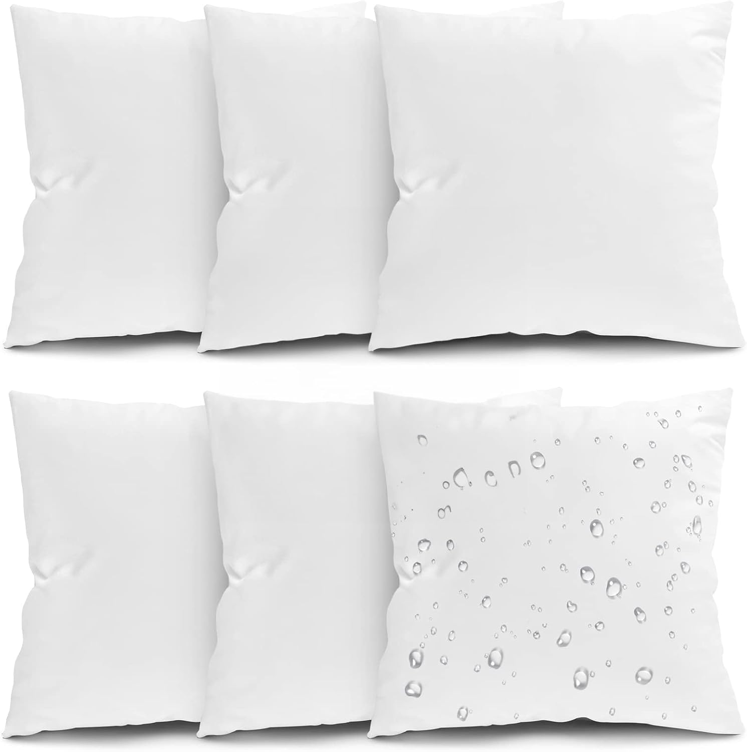 SUPERLELE 18x18 Outdoor Pillow Inserts Set of 6 Waterproof