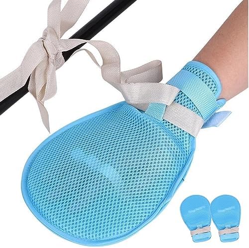 Dementia Restraint Gloves - 2 Pcs Adult No Scratch Mitts for Elderly Safety