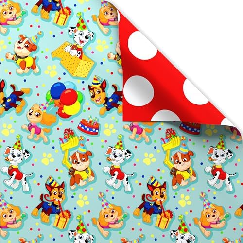 American Greetings Paw Patrol Reversible Gift Wrap Paper 40 sq ft