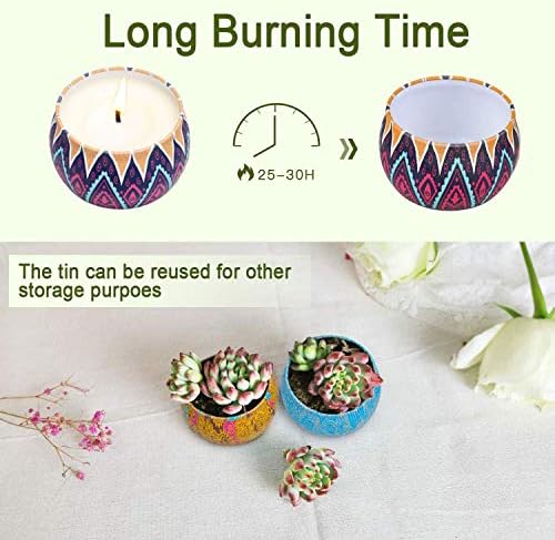 LKDJR Scented Candles Gift Set 4 Pack with 8 Essential Oil