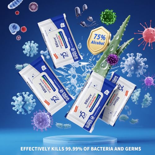 75 Alcohol Sanitizer Wipes with Aloe Vera 200 Count x 4 Packs