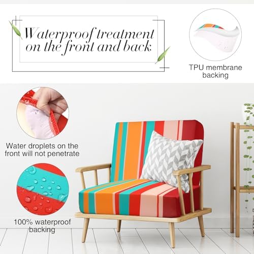 Newwiee 8 Pcs Stretchy Patio Cushion Covers