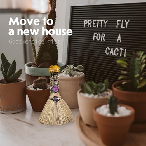 Tigers Eye Magic Broom - Natural Healing Crystal Home Decor
