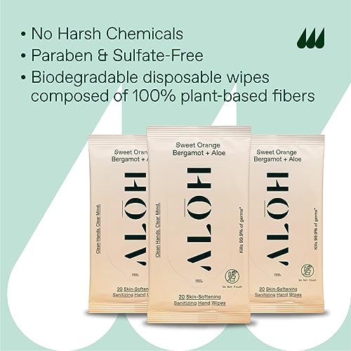 ALH Sweet Orange Bergamot Hand Sanitizing Wipes 3 Pack 60 Wipes