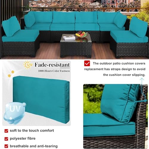 Sapphire Blue Outdoor Cushion Covers with Zipper