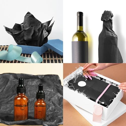 120 Sheets Black Tissue Paper for Gift Wrapping and Crafts