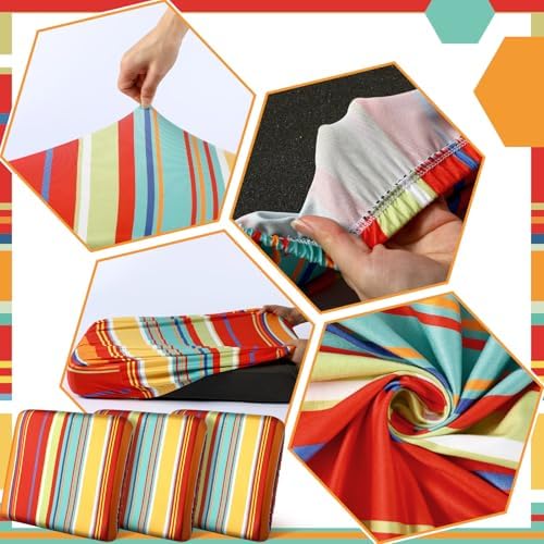 Geyoga 8 Pcs Waterproof Patio Cushion Covers