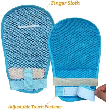 Dementia Hand Restraint Gloves - 2 Pcs Breathable Mesh Mitts for Elderly