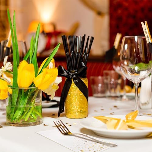 100 Pack Gold White Disposable Napkins 75x425 Inch 3-Ply