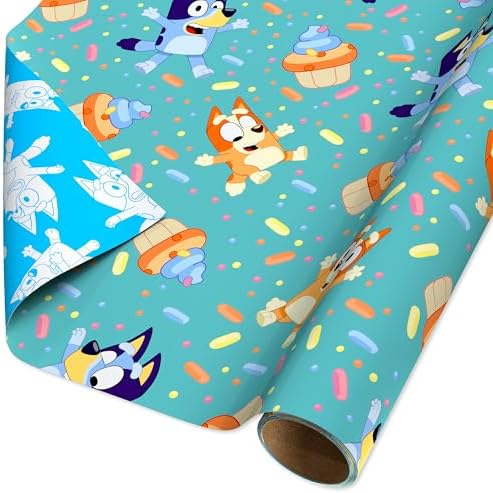 American Greetings Reversible Bluey Wrapping Paper 40 sq ft