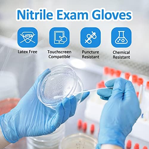 SwiftGrip Disposable Nitrile Exam Gloves Blue 100 Ct