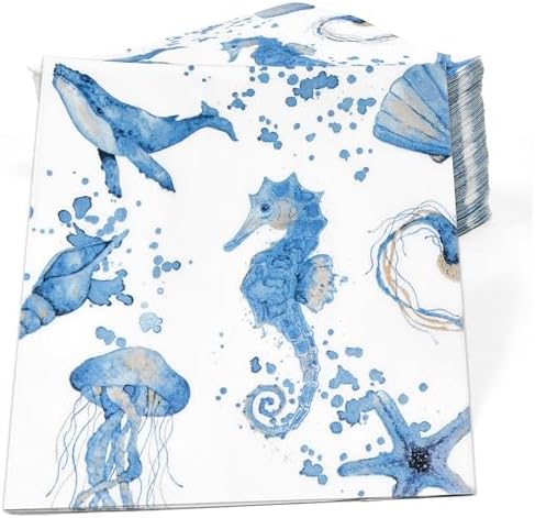 100 Pcs Ocean Themed Cocktail Napkins