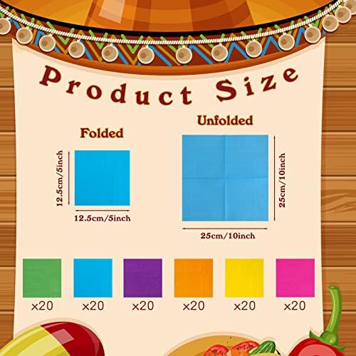 120 Piece Rainbow Tropical Party Napkins