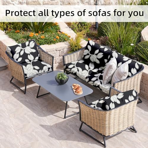 8Pcs Stretch Outdoor Cushion Covers for Patio Furniture