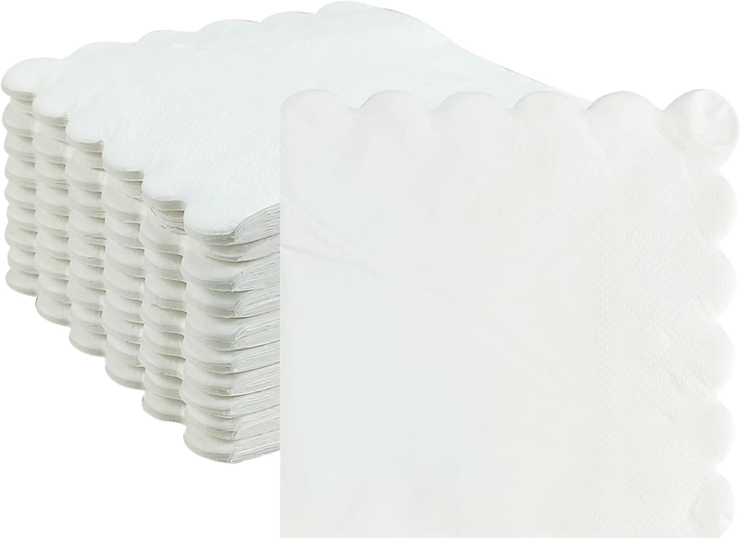 Cocktail Napkins 100 Pcs Scalloped Paper Napkins for Parties