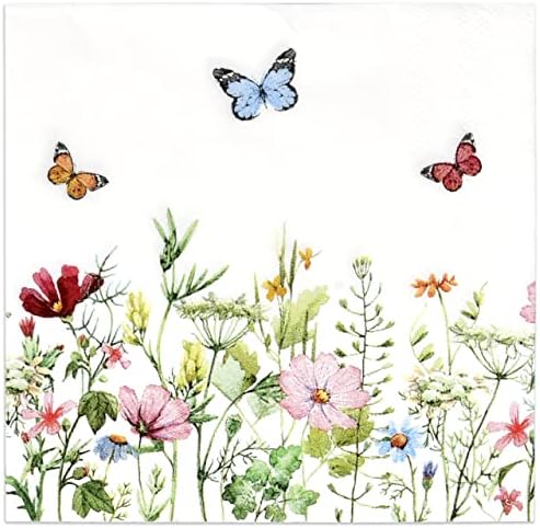 Gift Boutique 100 Pcs Floral Cocktail Napkins