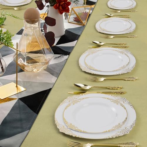 75PCS Gold Plastic Cutlery Set for 25 Guests