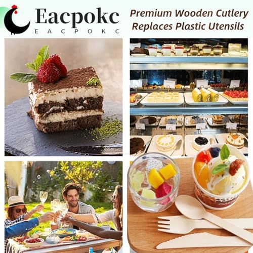 Eacpokc 63 Inch Disposable Wooden Knives 100 PCS Eco-Friendly