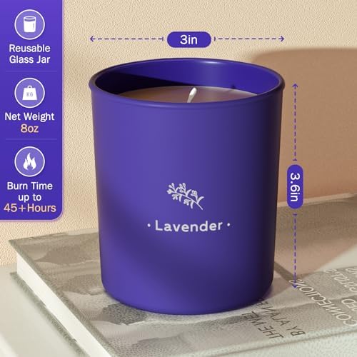 Lavender Soy Candles 8 oz Purple Jar 45 Hour Burn