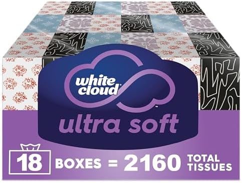 White Cloud Ultra Soft 3 Ply Facial Tissues 18 Box Pack