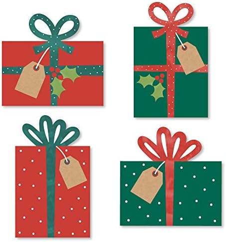 Happy Holiday Presents DIY Shaped Christmas Cut-Outs - 24 Count