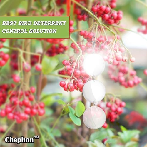 Chephon Upgraded Bird Scare Discs Set - 24 Large Reflective Discs
