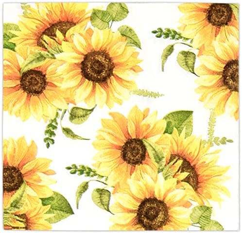 Gift Boutique 100 Sunflower Floral Napkins 3 Ply