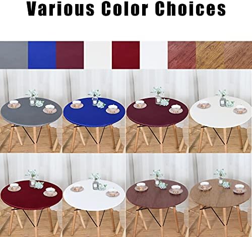 Lushvida Round Vinyl Waterproof Tablecloth Grey