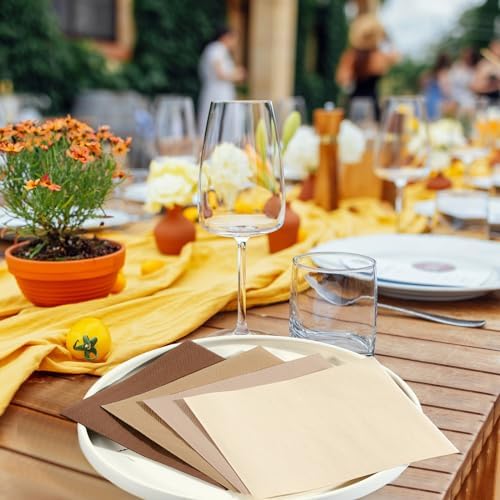 Layhit 100 Pcs Brown Cocktail Napkins Square Disposable for Parties