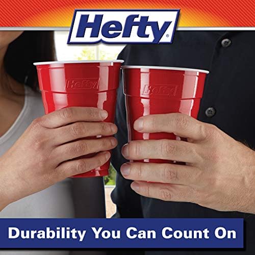 Hefty Party On Red Plastic Cups 50 Count 18 Ounce