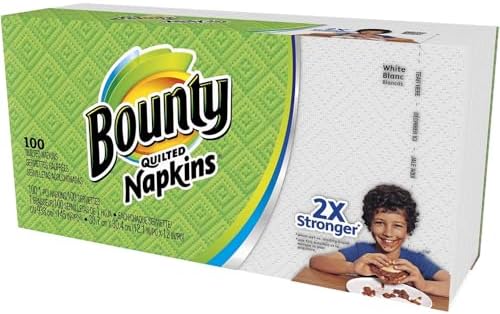 Bounty Quilted Napkins 1 Ply White 100 Pack