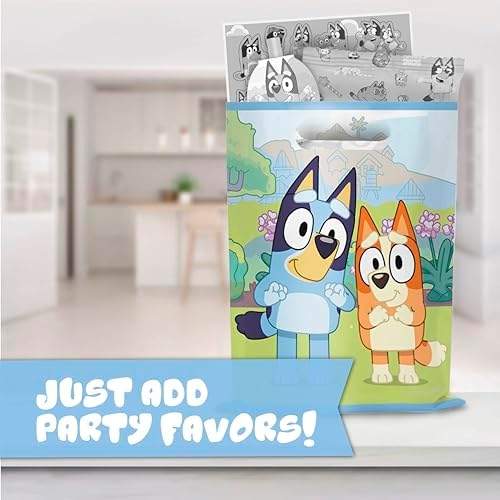Unique Bluey Goodie Bags for Party Favors 16 Pack