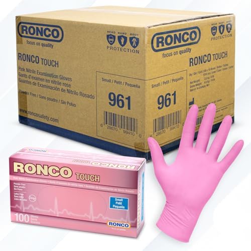 Disposable Pink Nitrile Gloves 4 MIL 1000 Pack Case Small S