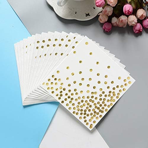 50 Pack Disposable Gold Foil Cocktail Napkins for Parties