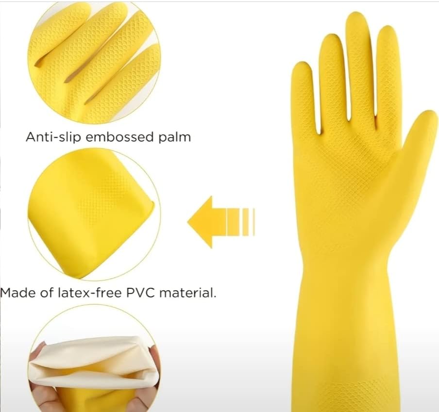 Reusuable Rubber Gloves for Kitchen Cleaning and Pet Care