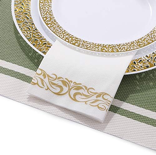 FOCUSLINE 100 Linen Feel Bathroom Napkins - Gold 12x17