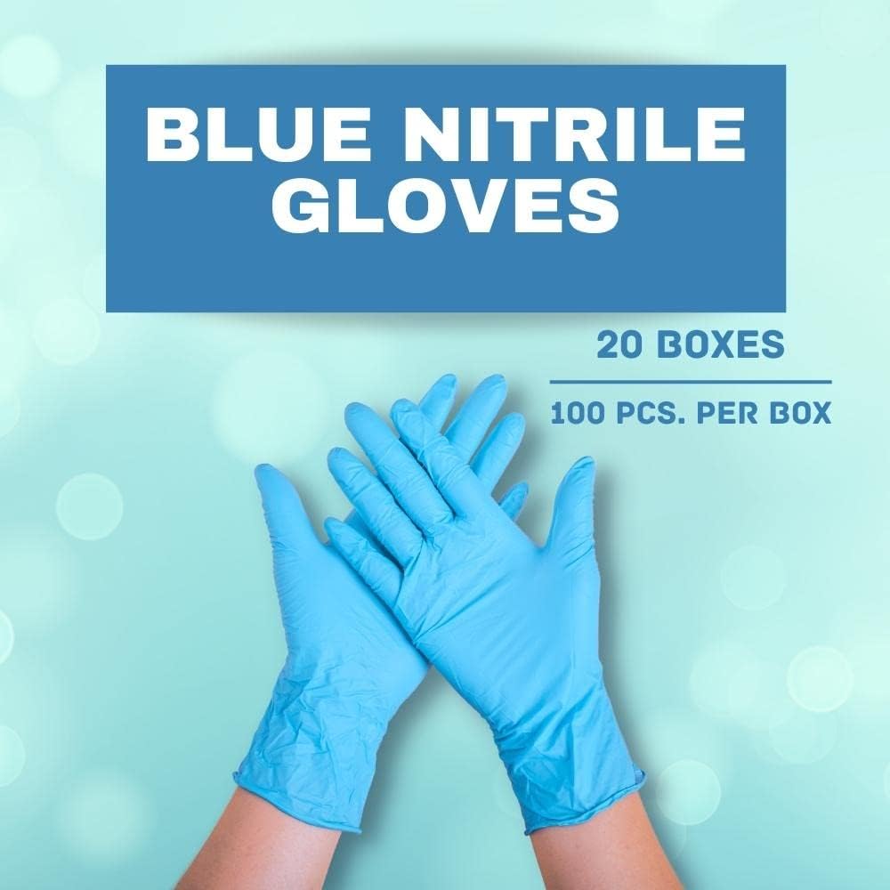 PSBM Nitrile Gloves Blue Small 3 Mil 2000 Count