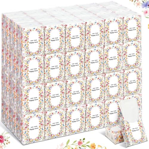 Therwen 100 Pack Wedding Tissues with 3 Ply Bright Design