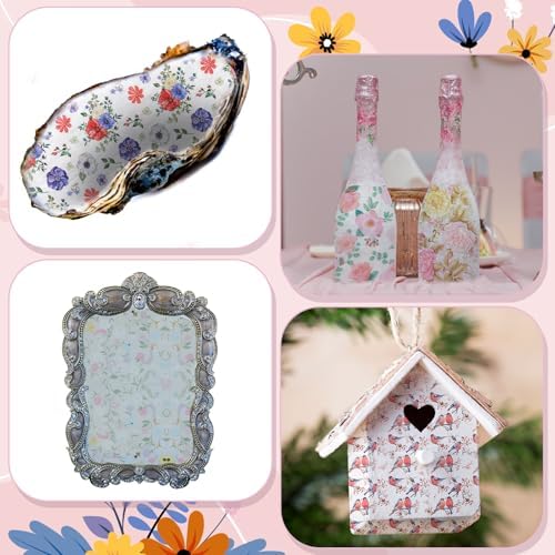 Crtiin 40 Pack Decoupage Napkins Assorted Floral