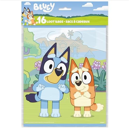 Unique Bluey Goodie Bags for Party Favors 16 Pack