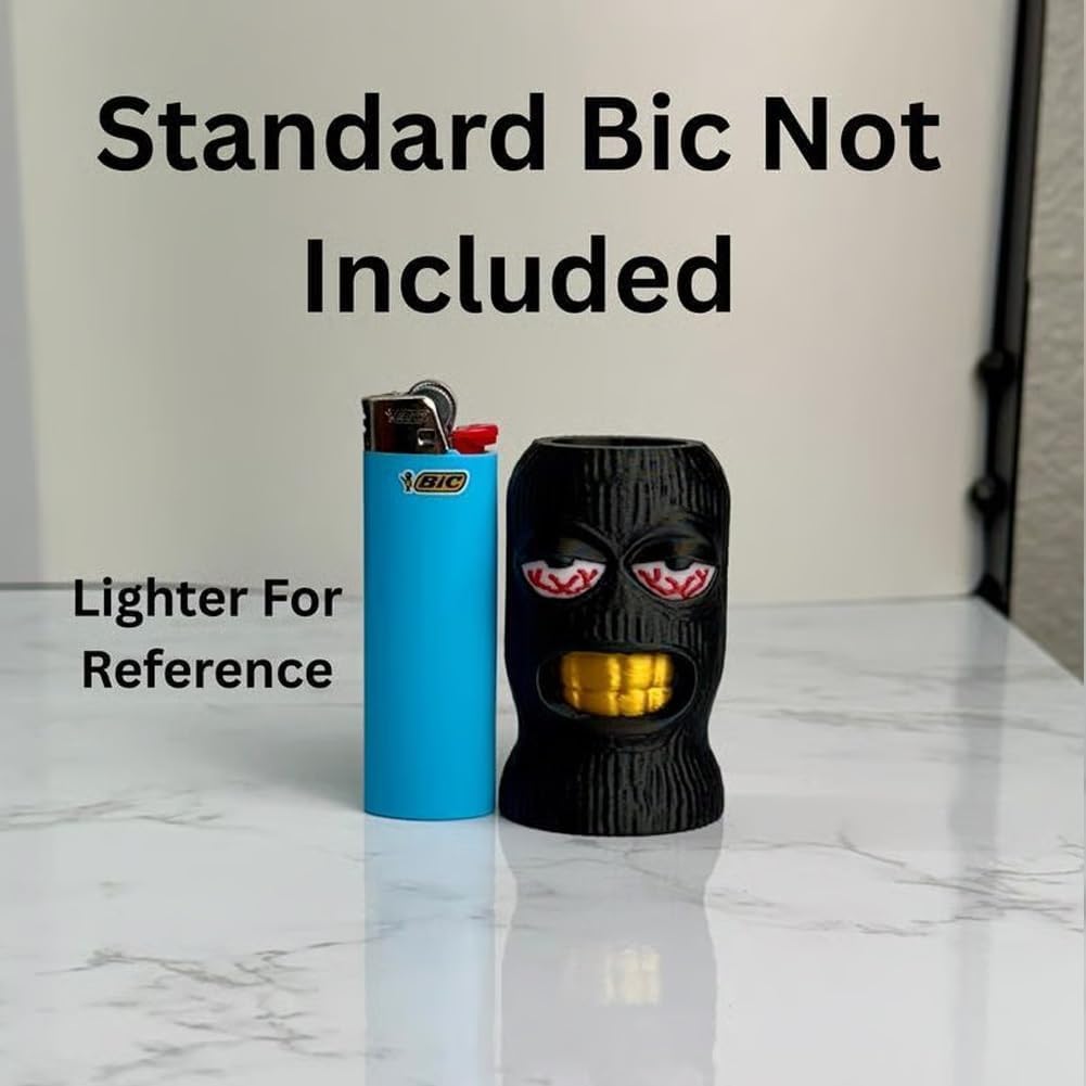 2 Pack Ski Mask Lighter Sleeve Funny Balaclava Holder for Bic Lighters