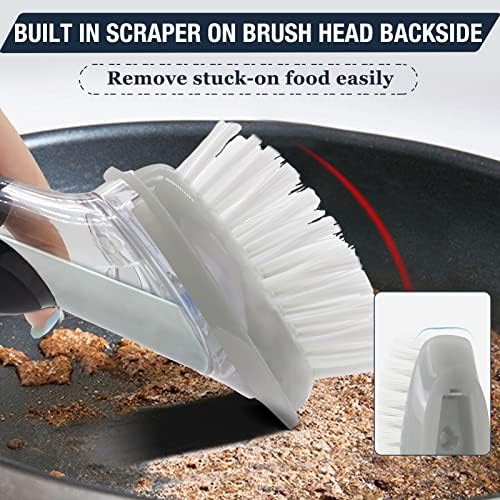 Shadowgallery Palm Brush Refill - 1 Count White PlasticNylon Bristles Plastic Handle Dish Utensils
