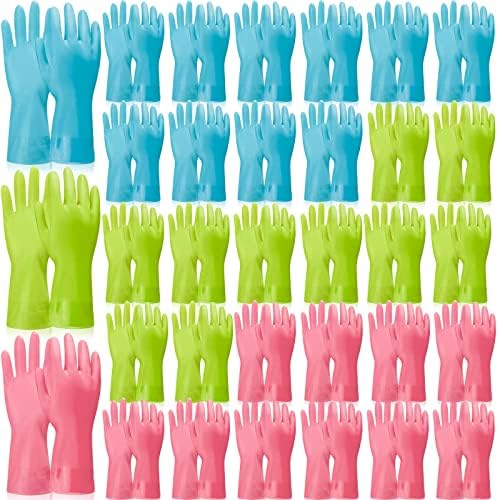 36 Pair Reusable Dishwashing Gloves with Non-Slip Design