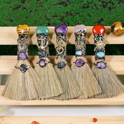 Amethyst Crystal Heart-Shaped Magic Broom - Reiki Energy Healing Tool