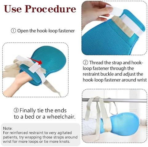 Lmaray 2 Pcs Dementia Hand Restraint Gloves
