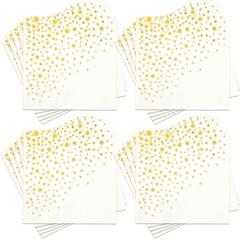 Gold Foil Party Napkins 60 Pieces 33x33cm