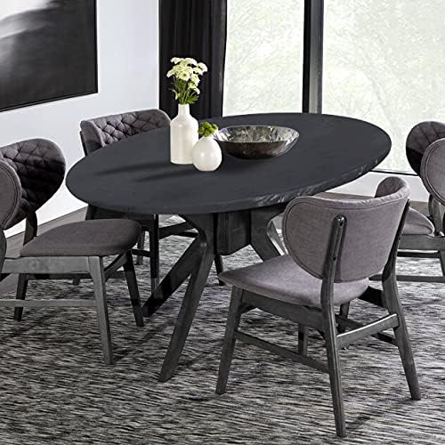Lushvida Round Vinyl Waterproof Tablecloth Grey